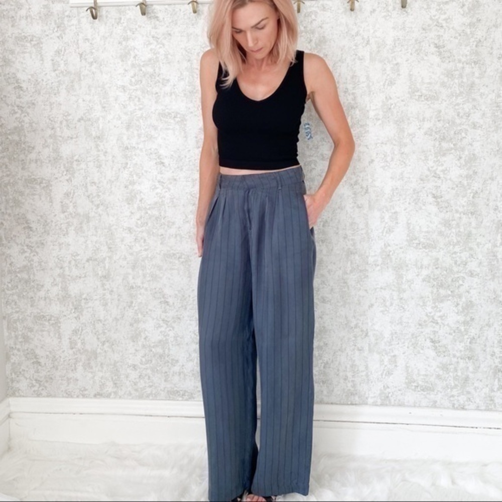 Rails Pinstripe High Waist Trousers
